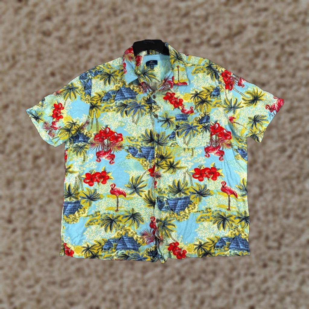 George VINTAGE George Shirt Mens 2XL Blue Floral Hawaiian Short Sleeve Button-Up Adult 2XL Mens Hawaiian Shirt Size US XXL / EU 58 / 5 - 1 Thumbnail