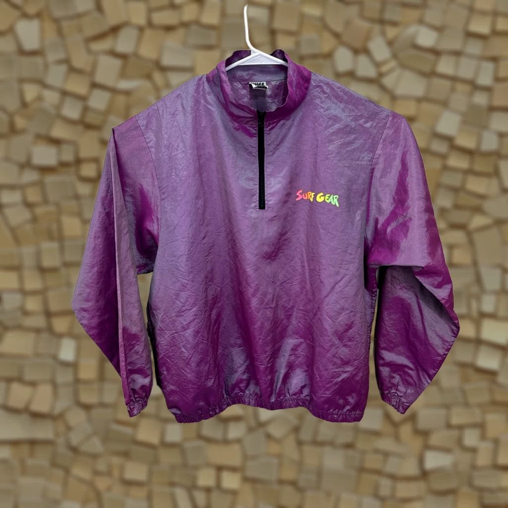 Etro VINTAGE Wise Guy Jacket Mens XL 90s Windbreaker Neon Iridescent Retro Surf Gear Purple Size US XL / EU 56 / 4 - 1 Thumbnail