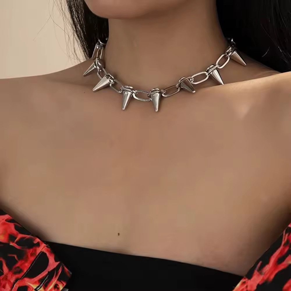 Jewelry Silver Spike Chain Necklace, Men's