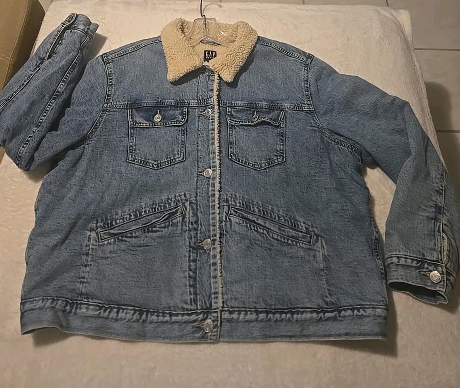 Gap GAP Denim Trucker Jacket Unisex XXL Sherpa Lined Coat Size XXL / US 16-18 / IT 52-54 - 1 Thumbnail