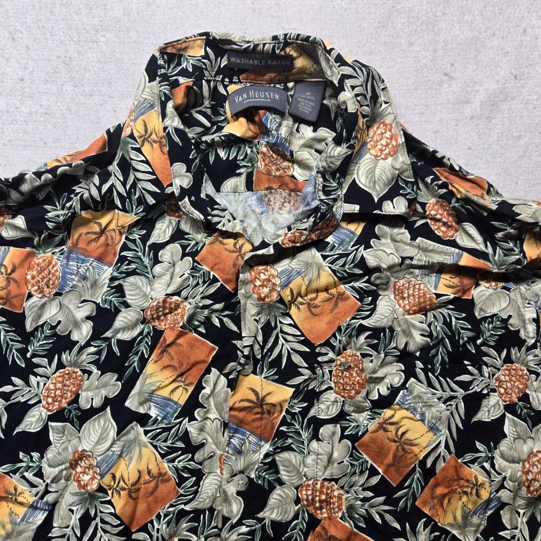 Van Heusen Van Heusen Shirt Men's M Medium Tropical Hawaiian Beach Hawaii Coastal Button Up Size US M / EU 48-50 / 2 - 2 Thumbnail