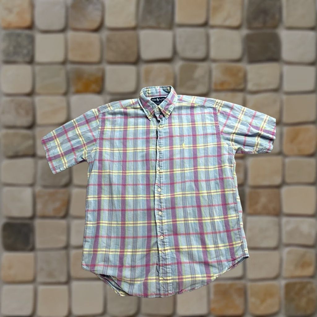 Ralph Lauren Ralph Lauren Blake Shirt Mens Medium Blue Plaid Cotton Pony Logo Button Down Size US M / EU 48-50 / 2 - 1 Thumbnail