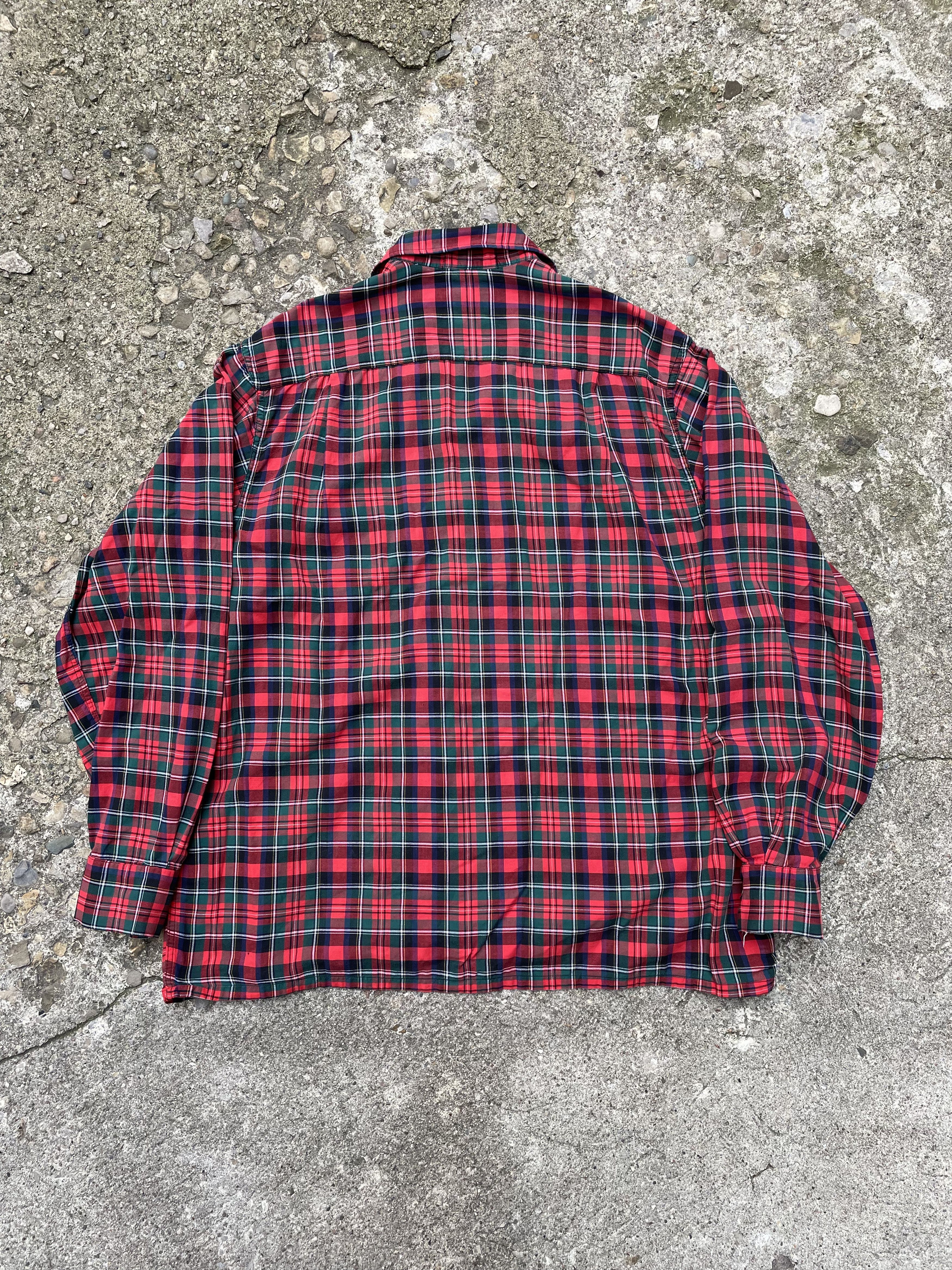 Vintage VTG 1960's Lispon Cotton Plaid Loop Collar Flannel Shirt Size US L / EU 52-54 / 3 - 2 Thumbnail