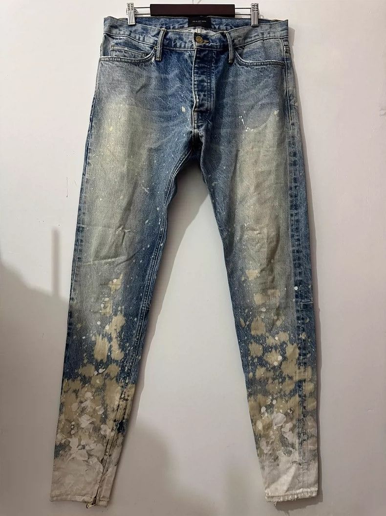 Fear of God Fear of God 5th Splatter Blue Denim Size US 34 / EU 50 - 1 Thumbnail