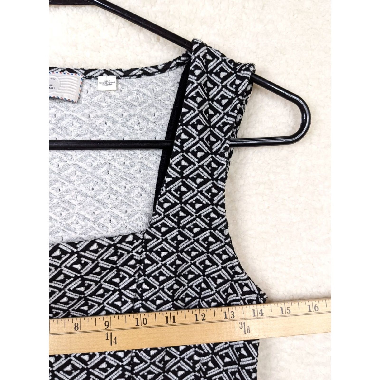 Anthropologie Anthropologie Shirt Womens XS Blue White square neck short sleeve geometric multicolor casual Size XS / US 0-2 / IT 36-38 - 4 Thumbnail