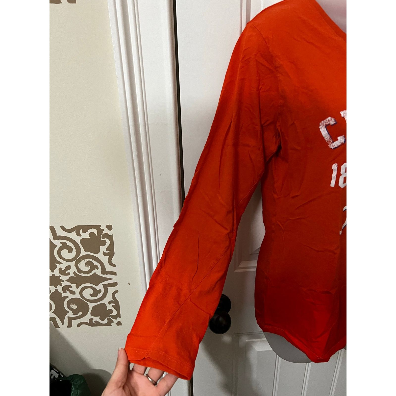 Russell Athletic Clemson Tigers 1889 Paw Logo Long Sleeve T-Shirt V-neck L Size L / US 10 / IT 46 - 4 Thumbnail
