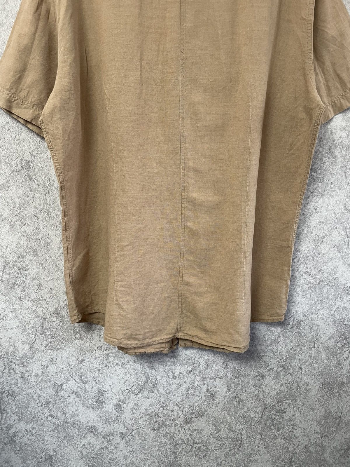 Balmain Balmain Linen/Cotton Brown Short Sleeve Shirt Button Up Size US XL / EU 56 / 4 - 13 Thumbnail