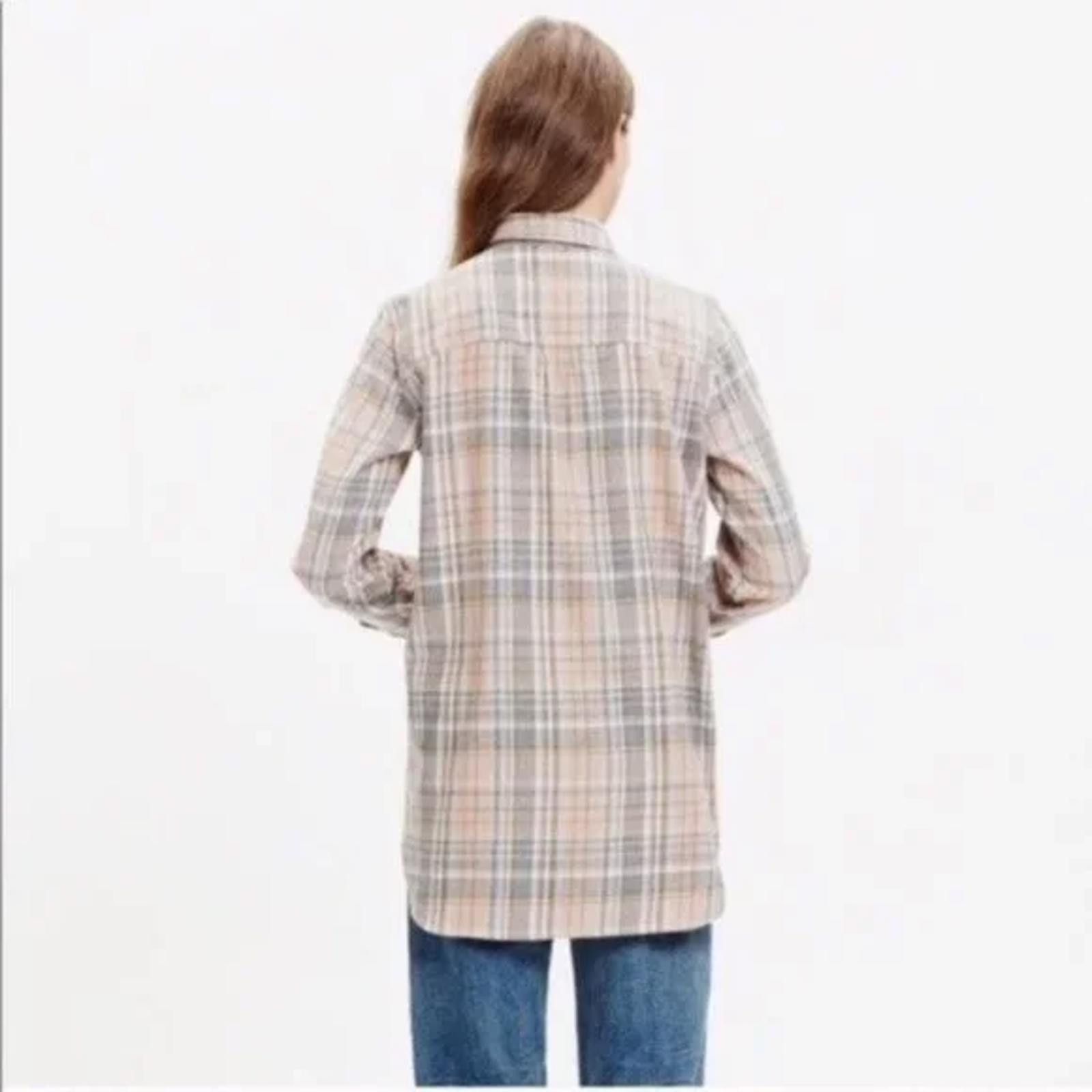 Madewell Madewell Ex-Boyfriend Flannel Button Down Shirt Pink/Grey M Size M / US 6-8 / IT 42-44 - 3 Thumbnail