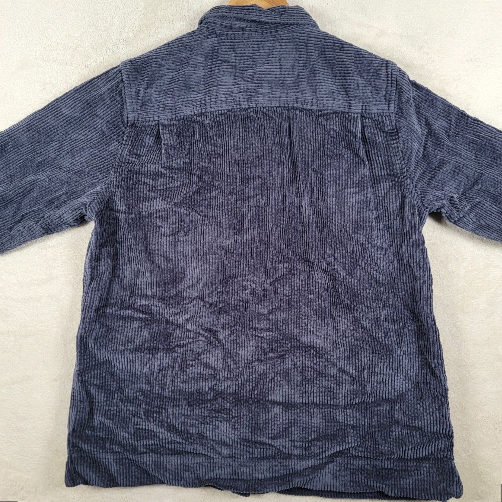 Vintage LL Bean Shirt Womens Med Blue Corduroy Button Up Overshirt Shacket Wide Wale Size M / US 6-8 / IT 42-44 - 3 Thumbnail