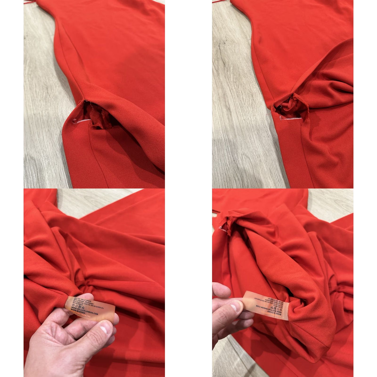 Solace London NWT Solace London Mille Crepe Gown Red 0US/4UK Ball Gown Short Sleeve Asym Neckline Women's Dress Long 95% Polyester 5% Elastane Size XS / US 0-2 / IT 36-38 - 8 Thumbnail