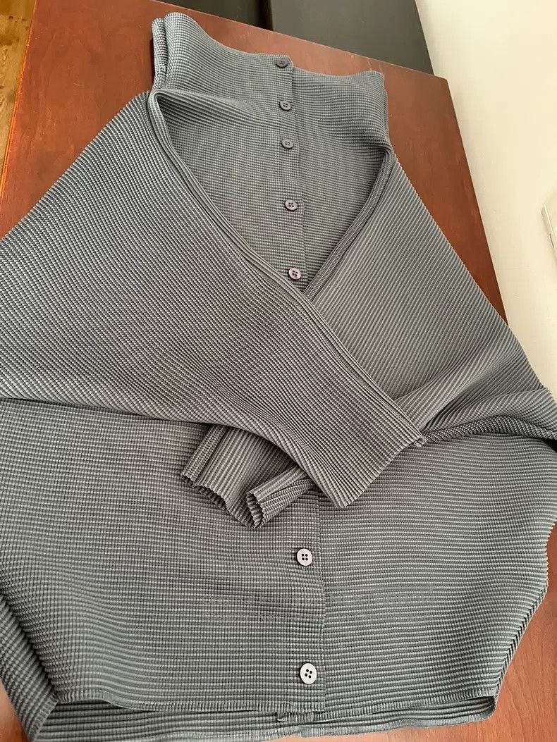 Issey Miyake Issey Miyake Dark Gray Cardigan Size S / US 4 / IT 40 - 3 Thumbnail