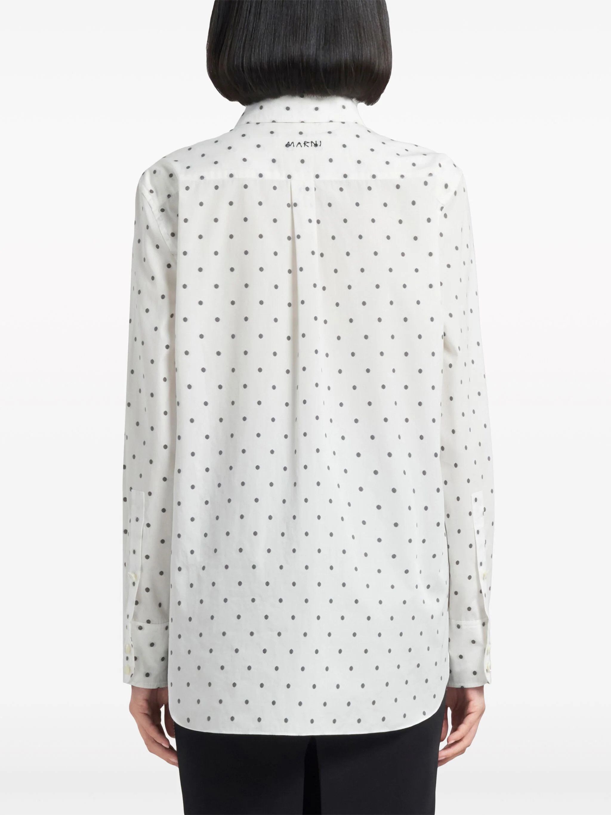 Marni o1w1db10824 Polka Dots Shirt in White Size M / US 6-8 / IT 42-44 - 3 Thumbnail