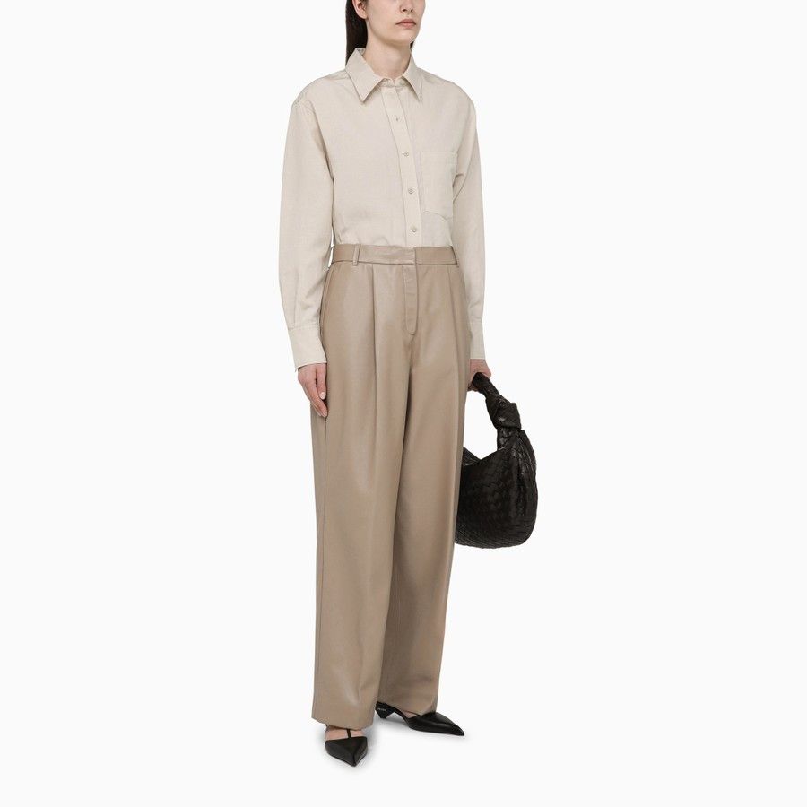 Calvin Klein o1d2blof0824 Linen-Blend Shirt in Beige Size M / US 6-8 / IT 42-44 - 2 Thumbnail