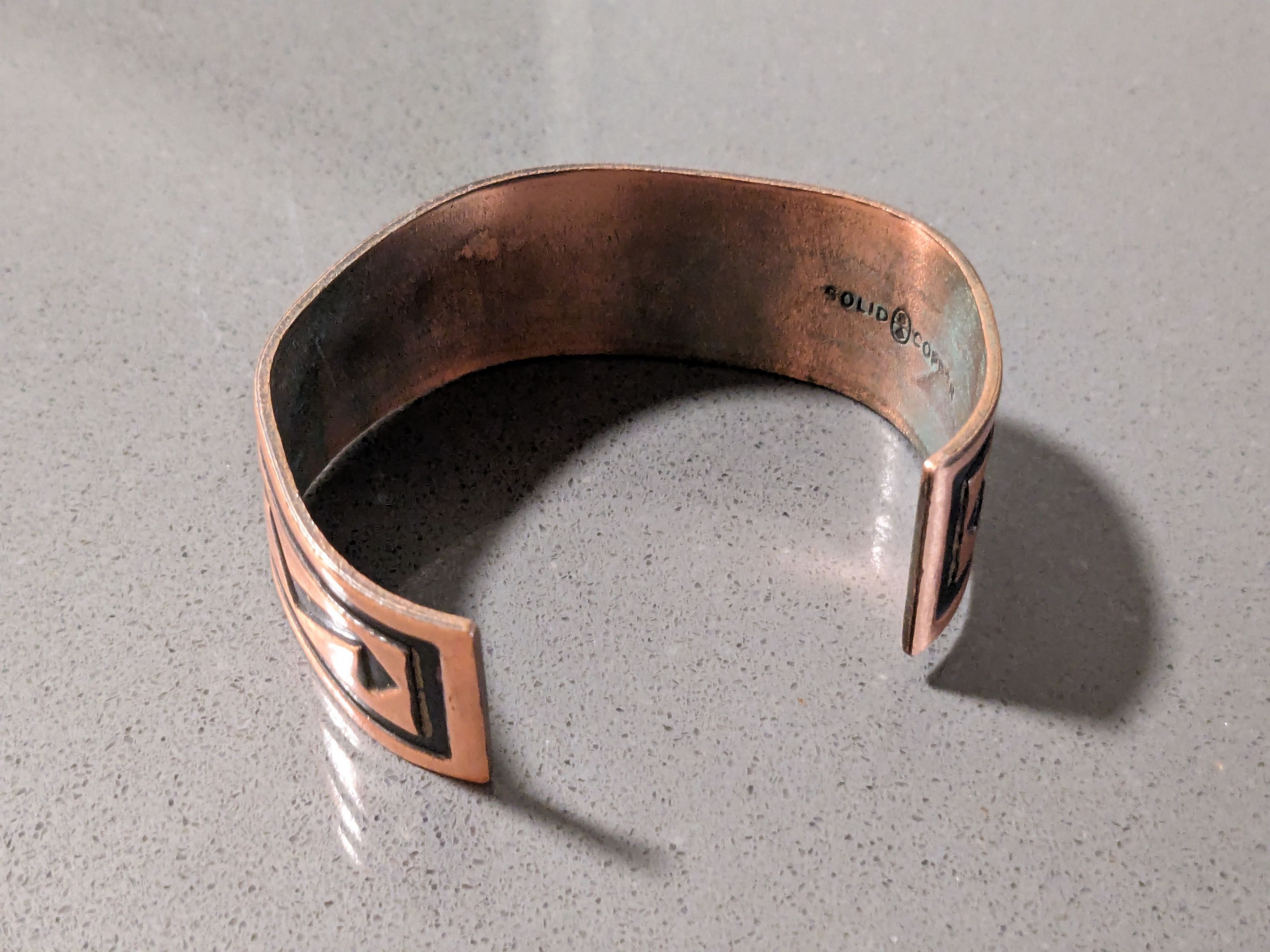 Jewelry × Vintage Vintage Copper Bracelet Cuff Zigzag Native Tribal Americana Size ONE SIZE - 5 Thumbnail