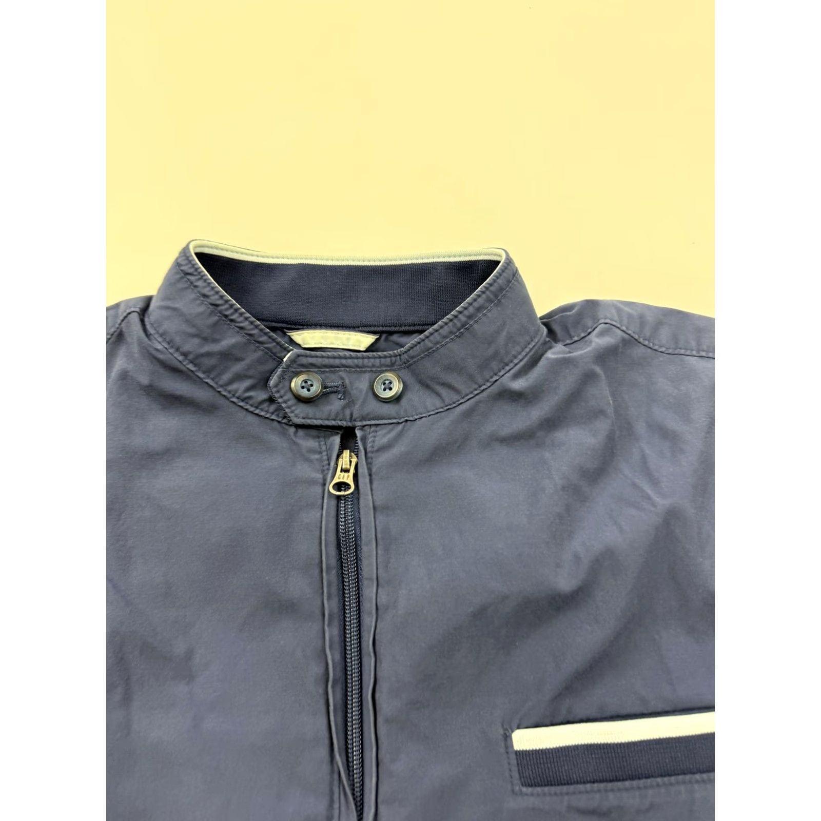 Gap Gap Mens Blue Band Collar Jacket Windbreaker L Lightweight Full Zip Pockets XL? L Size US L / EU 52-54 / 3 - 6 Thumbnail