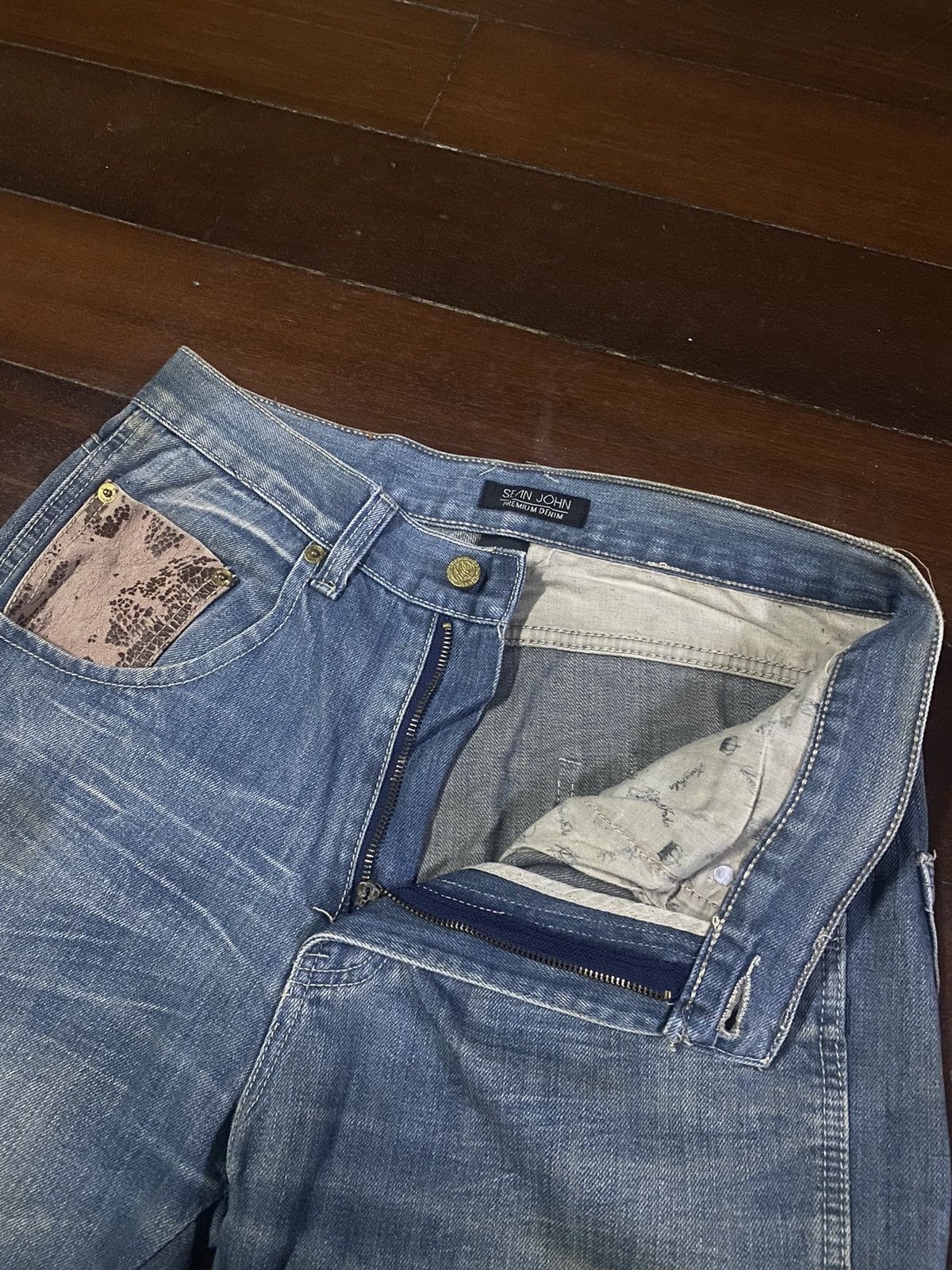 Anchor Blue × JNCO × Sean John Fire vintage SEAN JOHN WIDE LEG dirty mud wash Size US 34 / EU 50 - 21 Thumbnail