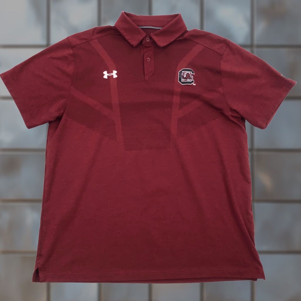 Under Armour Under Armour HeatGear Polo Shirt Red South Carolina Gamecocks Mens L Loose Fit Shirt Polo Size US L / EU 52-54 / 3 - 1 Thumbnail