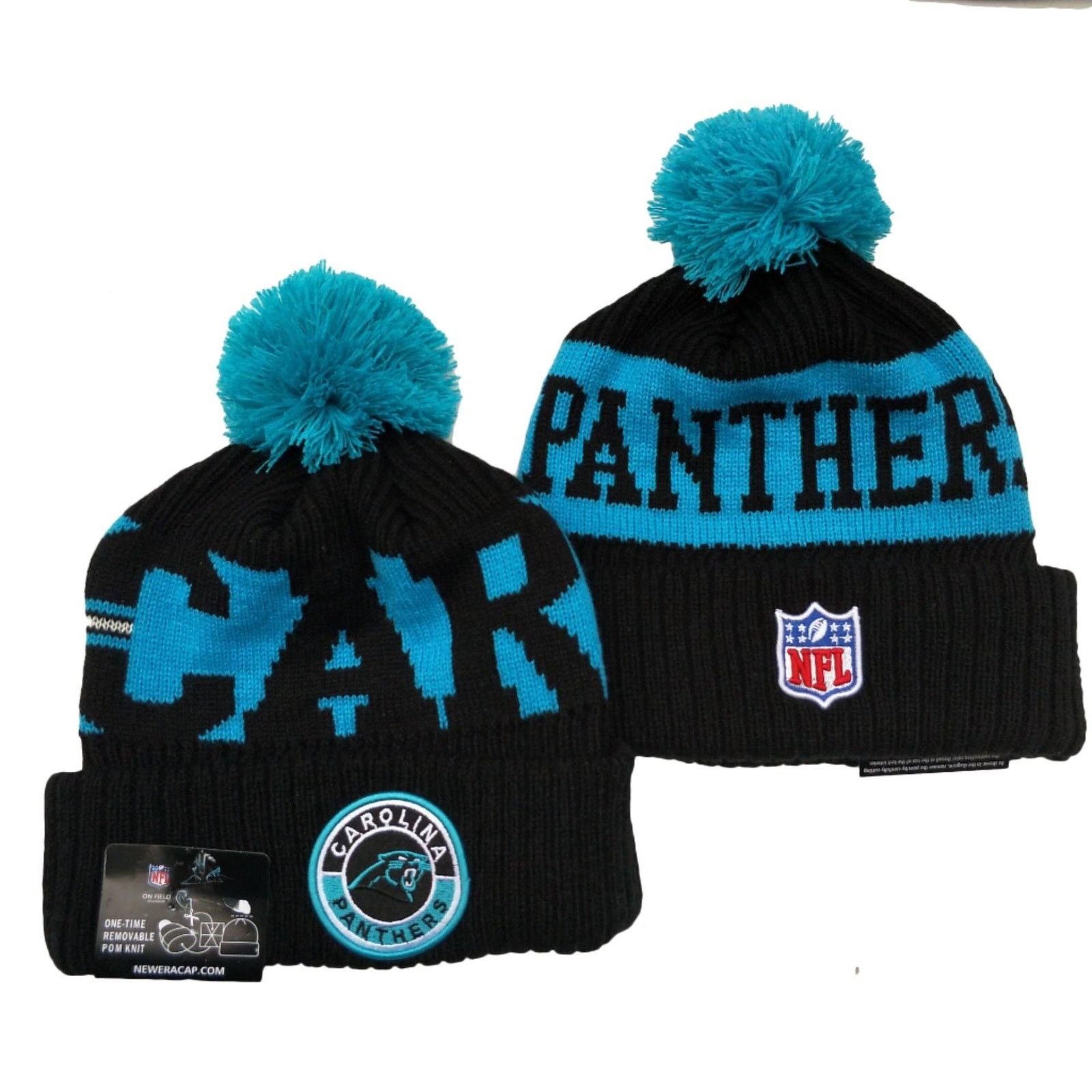 Other NWT Carolina Panthers Sports Knit Pom‎ Beanie Fleece Lined Size ONE SIZE - 1 Thumbnail