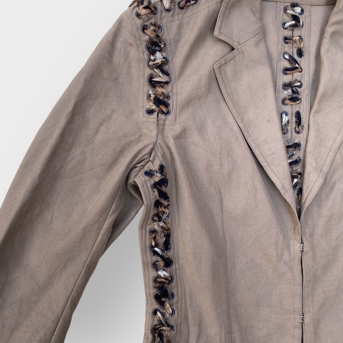 Tom Ford × Yves Saint Laurent Vintage SS02 Safari Cheetah Lace Up Blazer By Tom Ford Size S / US 4 / IT 40 - 3 Thumbnail