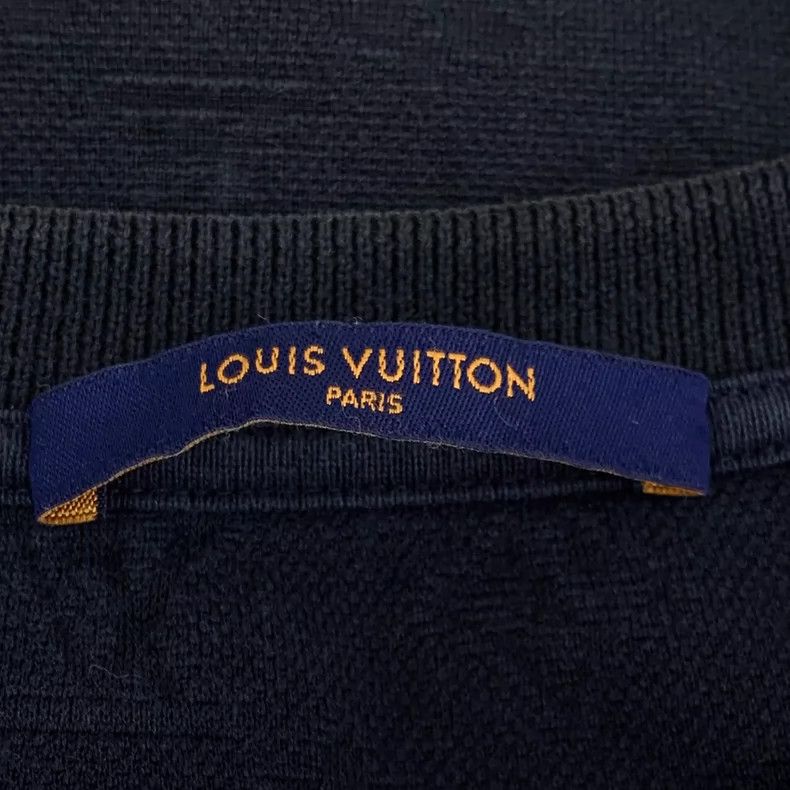 Louis Vuitton Louis Vuitton Black logo dark print cotton crew neck short Size US XL / EU 56 / 4 - 5 Thumbnail