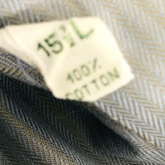 Vintage Borrelli Shirt Mens 15.5 Lt. Blue / Brown Button-Up Long Sleeve ITALY EXCELLENT Neiman Marcus Size US L / EU 52-54 / 3 - 6 Thumbnail