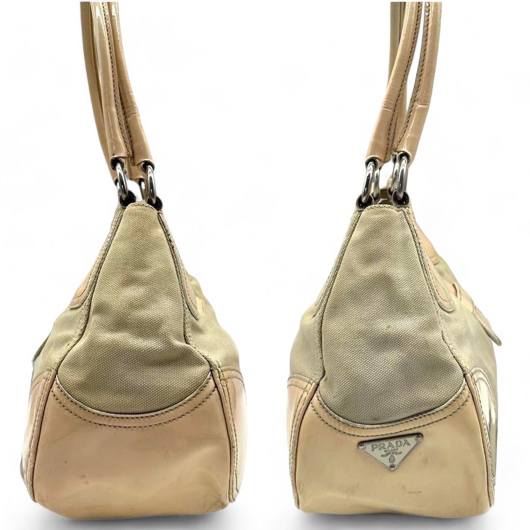 Prada Prada - Handbag Beige Brown Leather Triangle Logo Plate Size ONE SIZE - 9 Thumbnail