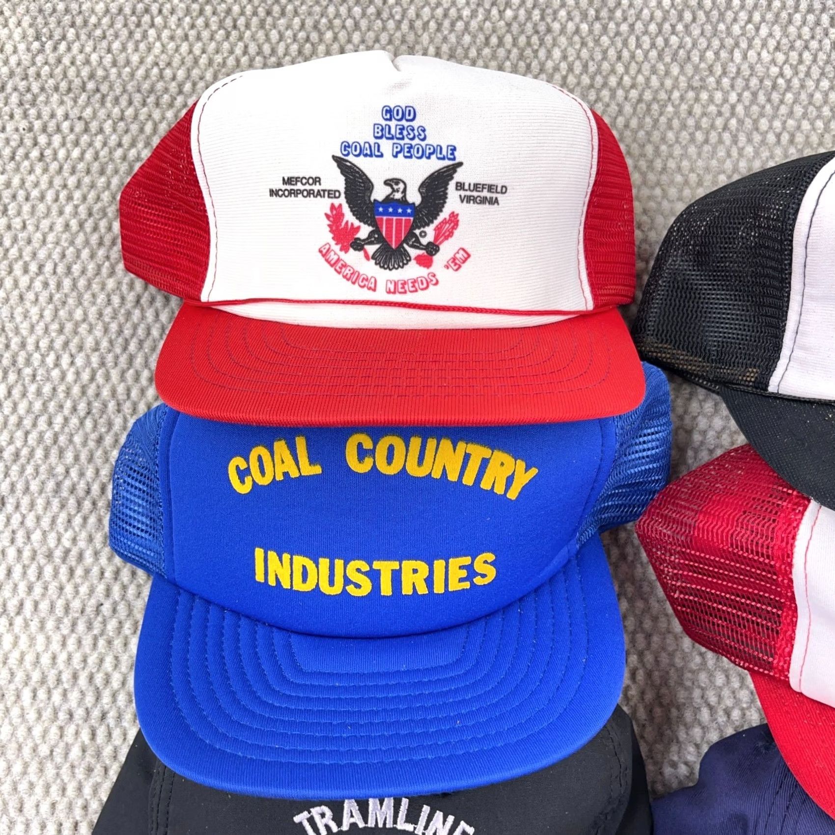 Coal VINTAGE USA Coal Mining Trucker Hat Lot Snapback Cap 80s 90s Rope Patch Logos S5 Adult Mens Size ONE SIZE - 3 Thumbnail