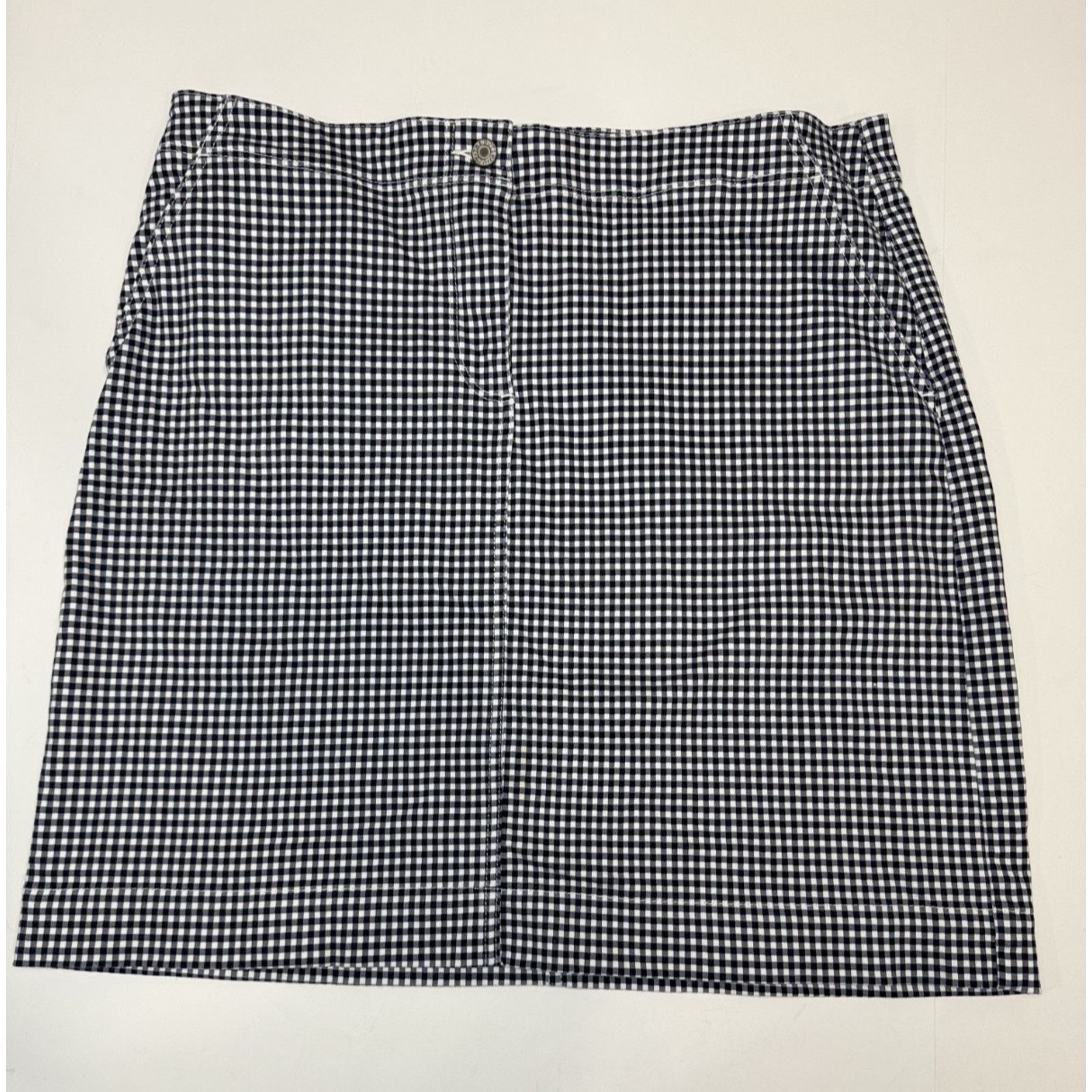 Talbots Talbots Navy Blue White Gingham Skirt Size 14 Cotton Blend Size 36" / US 14 / IT 50 - 1 Thumbnail
