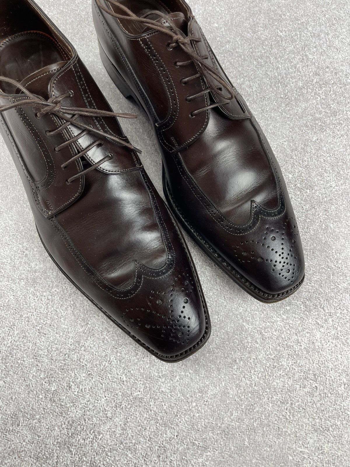 Santoni Santoni Brogue Brown Leather Men’s Shoes Size US 9.5 Size US 9.5 / EU 42-43 - 2 Thumbnail