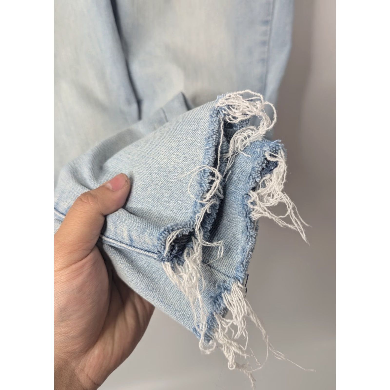 Denime Judy Blue Jeans Womens 9/29 Denim Skinny Fit Light Wash Raw Hem JB88199 Jeans Size 30" / US 8 / IT 44 - 6 Thumbnail