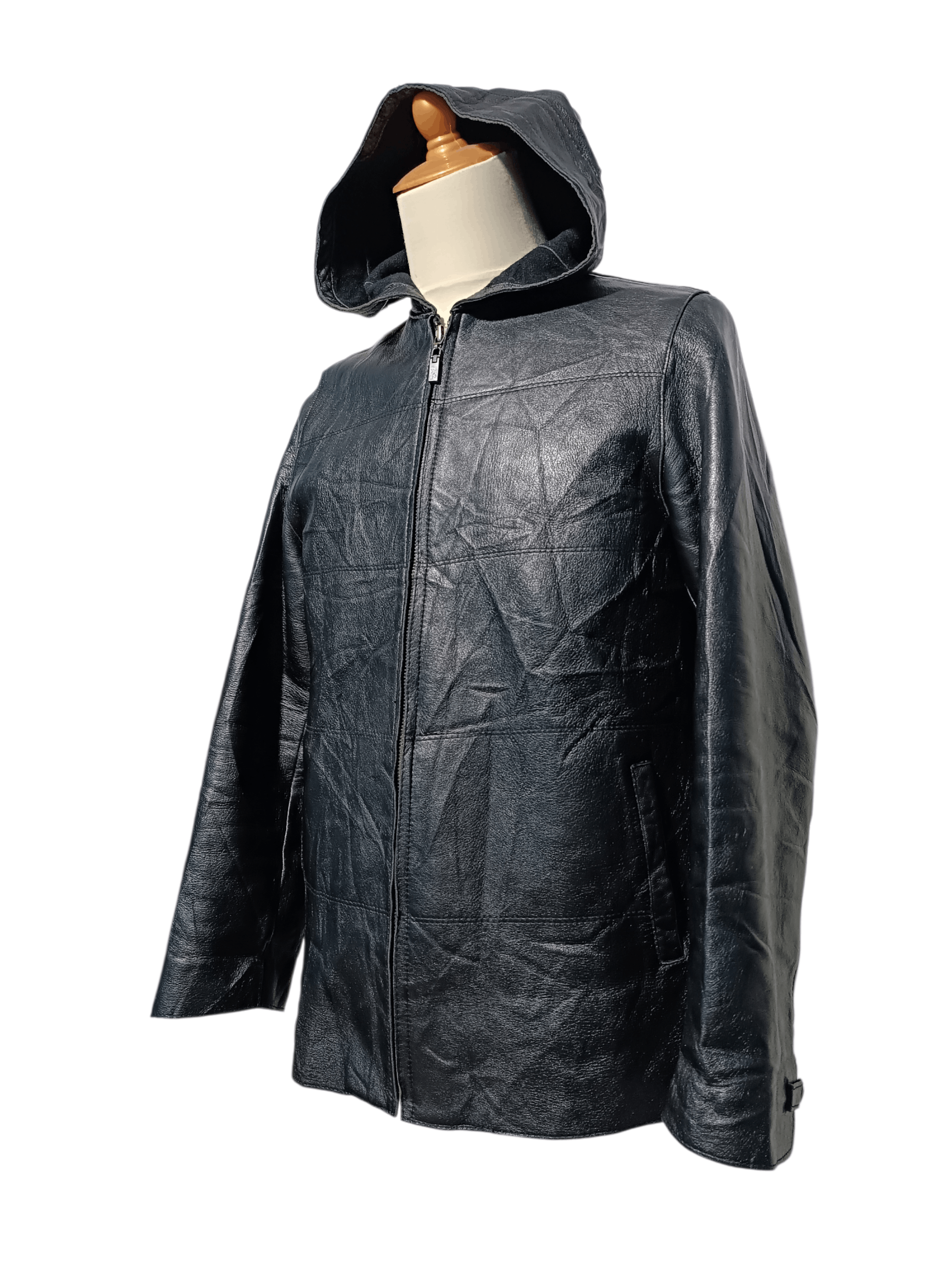 Japanese Brand Gallery Italy Hooded Leather Jacket Size US M / EU 48-50 / 2 - 2 Thumbnail
