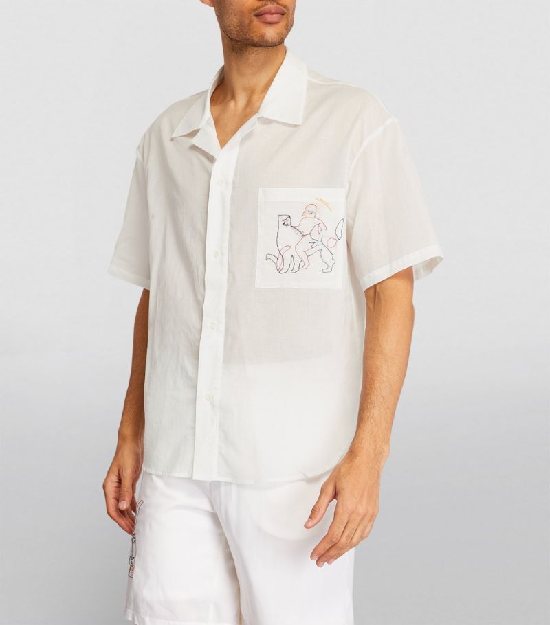 Bethany Williams o1mle1024 Embroidered Summer Shirt in White Size US S / EU 44-46 / 1 - 3 Thumbnail