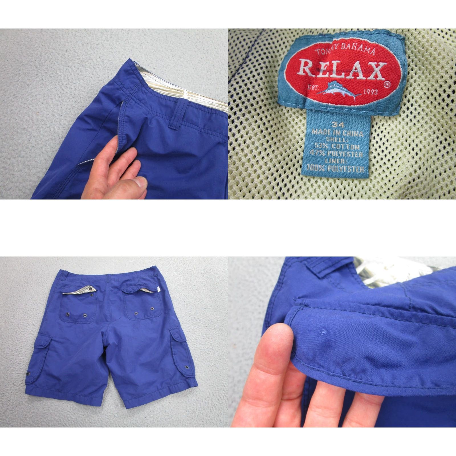 Tommy Bahama Tommy Bahama Mens Shorts 34 Blue Cargo Swim Trunks Board Shorts Marlin Logo Lined Pockets Drawstring Mens Blue Tropical Hawaiian 34 Regular Size US 34 / EU 50 - 8 Thumbnail
