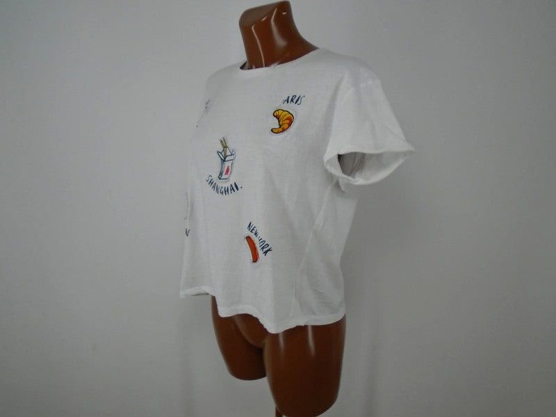 Mango Women's T-Shirt MNG. Color: White. Size: S. Size S / US 4 / IT 40 - 4 Thumbnail