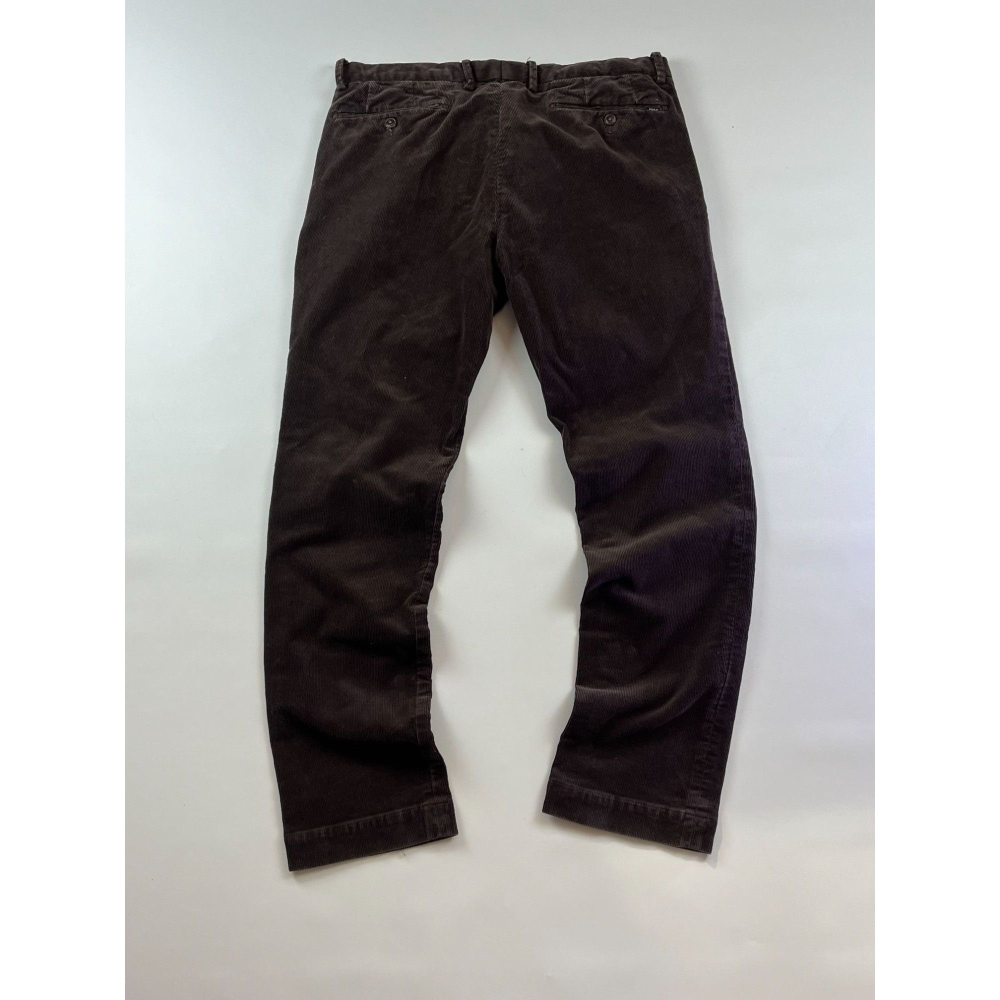 Polo Ralph Lauren × Ralph Lauren × Vintage Polo Ralph Lauren Brown Velvet Stretch Slim Fit Pants 34/32 Size US 34 / EU 50 - 8 Thumbnail