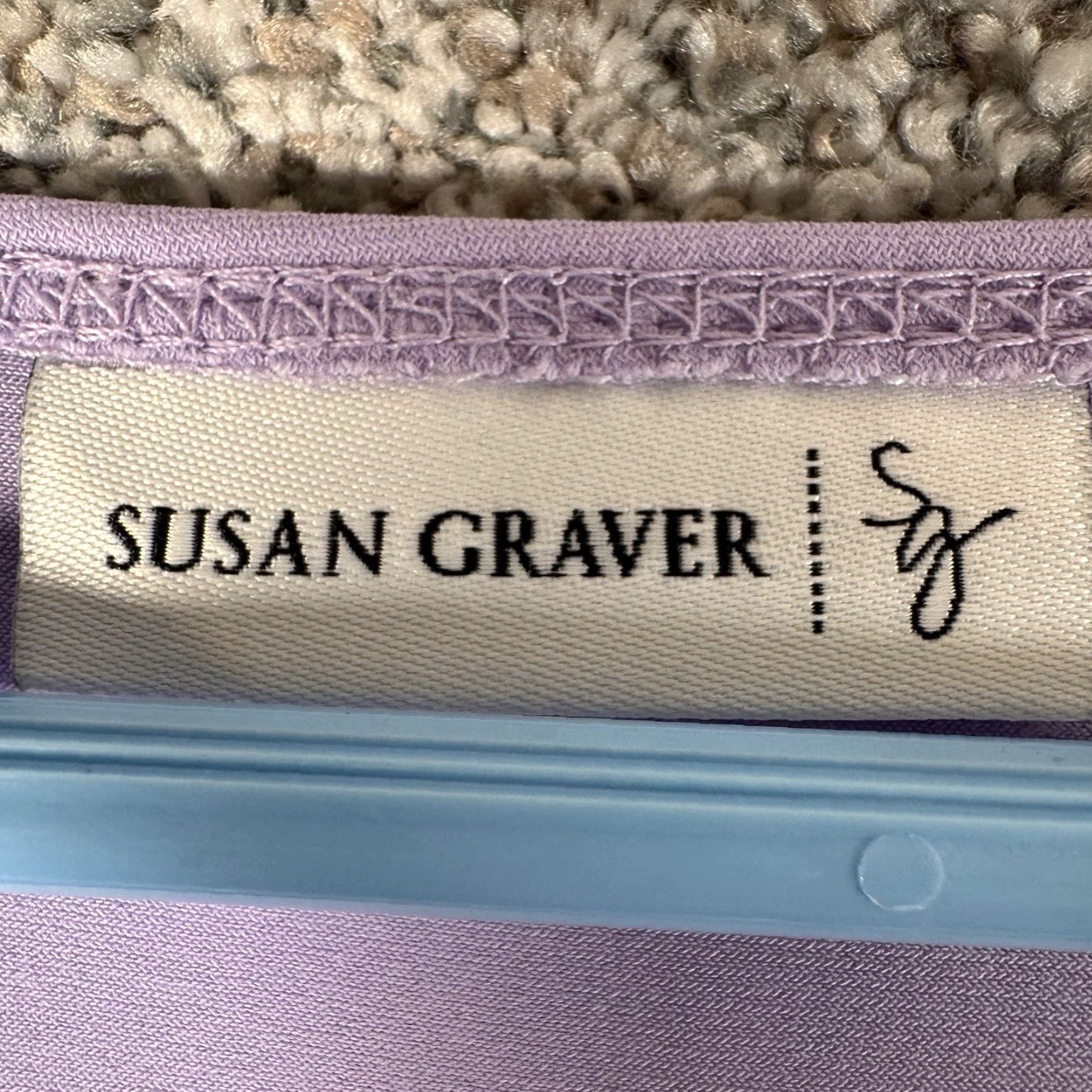 Vintage Susan Graver Blouse M Purple Fairy Romantic Pastel Lavender Jewels Feminine Flow y (note: constraint: no new words; ensure spelling) Size M / US 6-8 / IT 42-44 - 7 Thumbnail