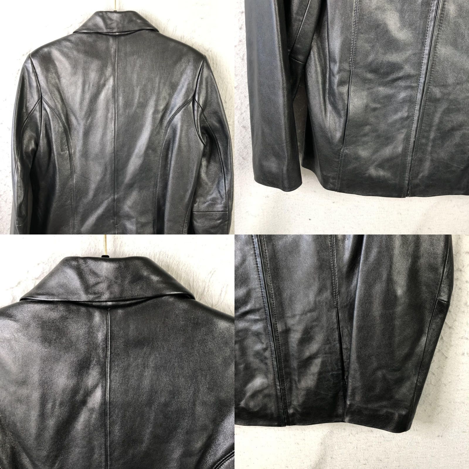 Kasper Kasper Jacket Womens S Black Genuine Leather Zip Collared Lined Classic Size S / US 4 / IT 40 - 8 Thumbnail