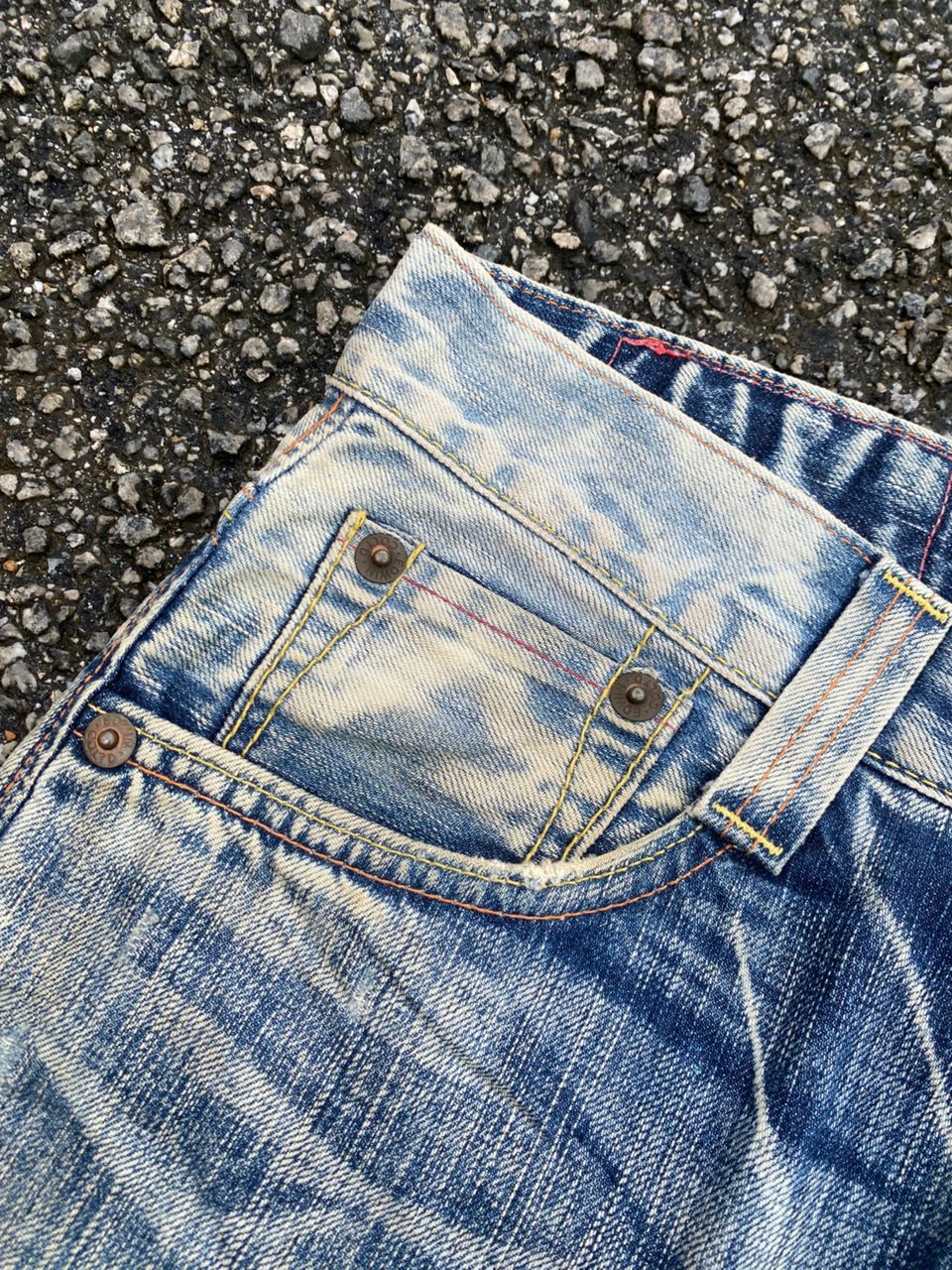 Edwin 💥FLARE💥VINTAGE EDWIN 503 BLUE DISTRESSED DENIM Denim Size US 31 - 10 Thumbnail