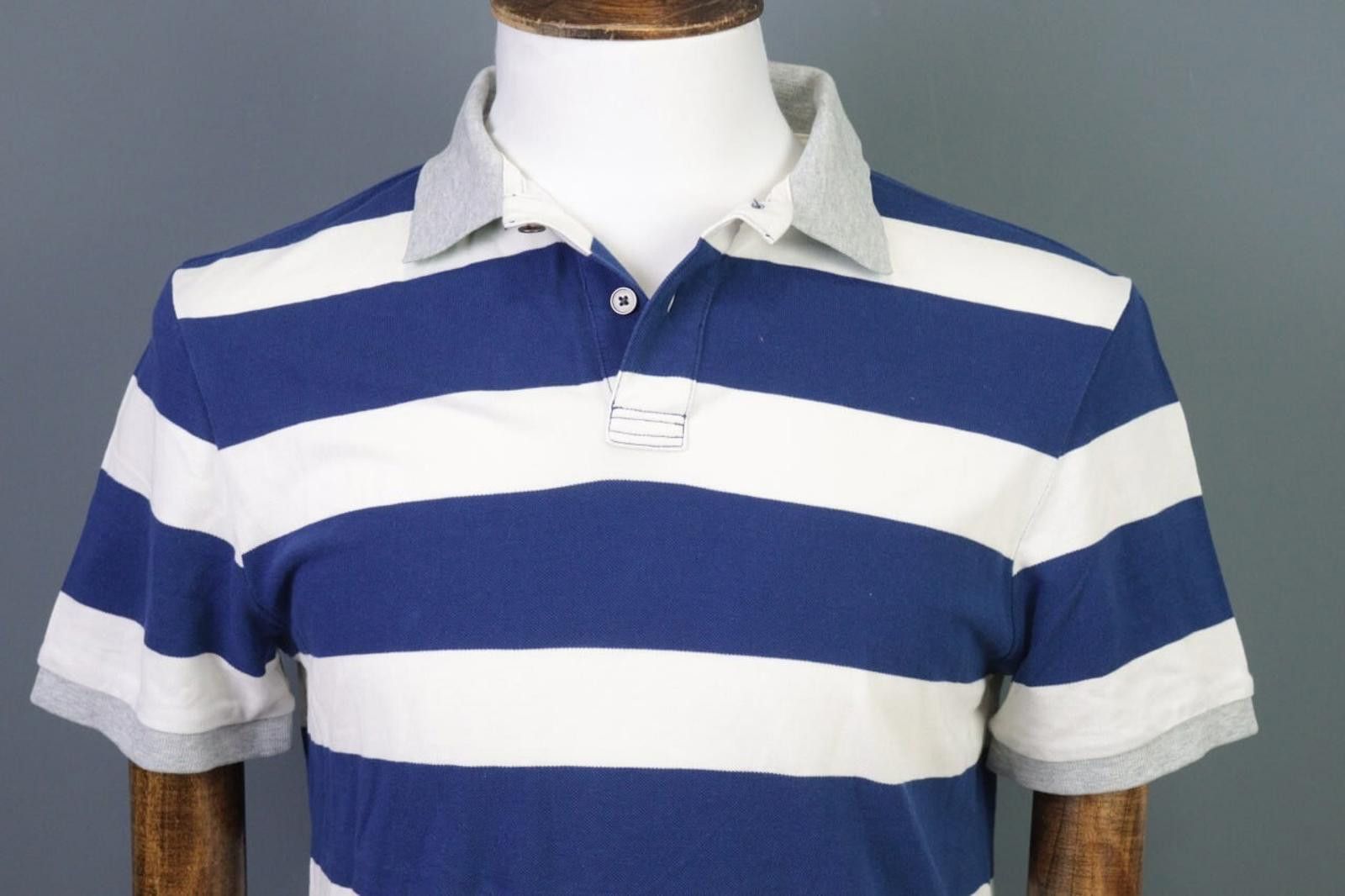 Designer Hackett London White Striped Short Sleeve Polo Shirt Size L Size US L / EU 52-54 / 3 - 4 Thumbnail