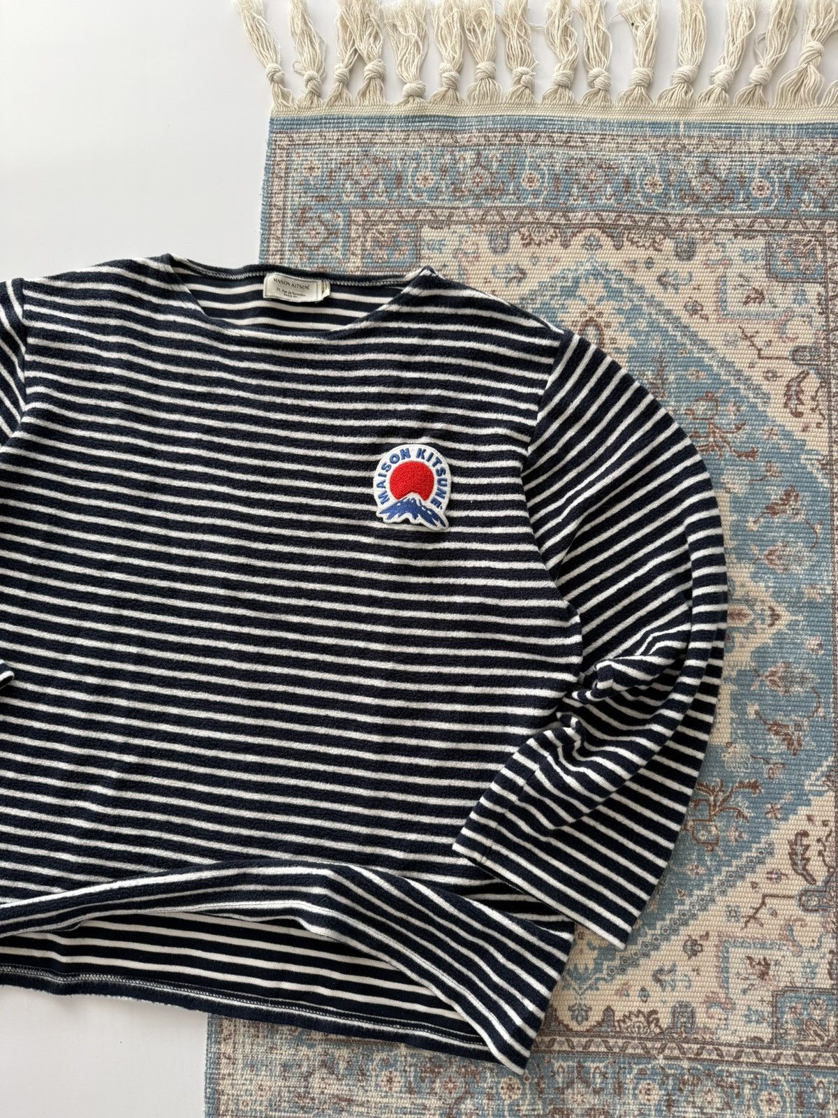 Maison Kitsune Maison Kitsune 4/5 Sleeve Stripe Sweatshirt Size US L / EU 52-54 / 3 - 3 Thumbnail