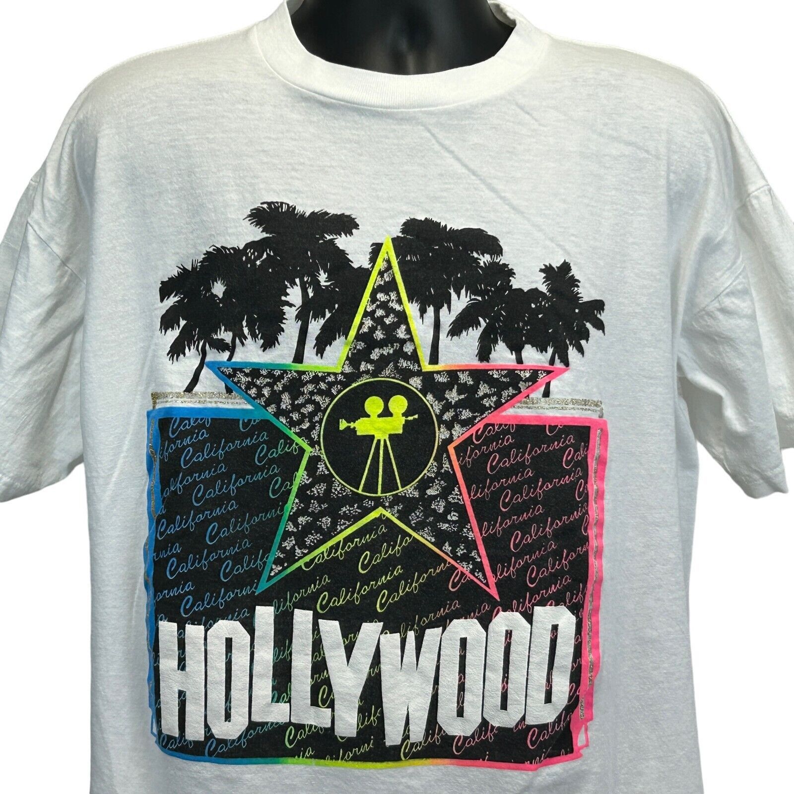 Vintage Vintage 90s Hollywood California T Shirt Tourist White XL Size US XL / EU 56 / 4 - 1 Thumbnail