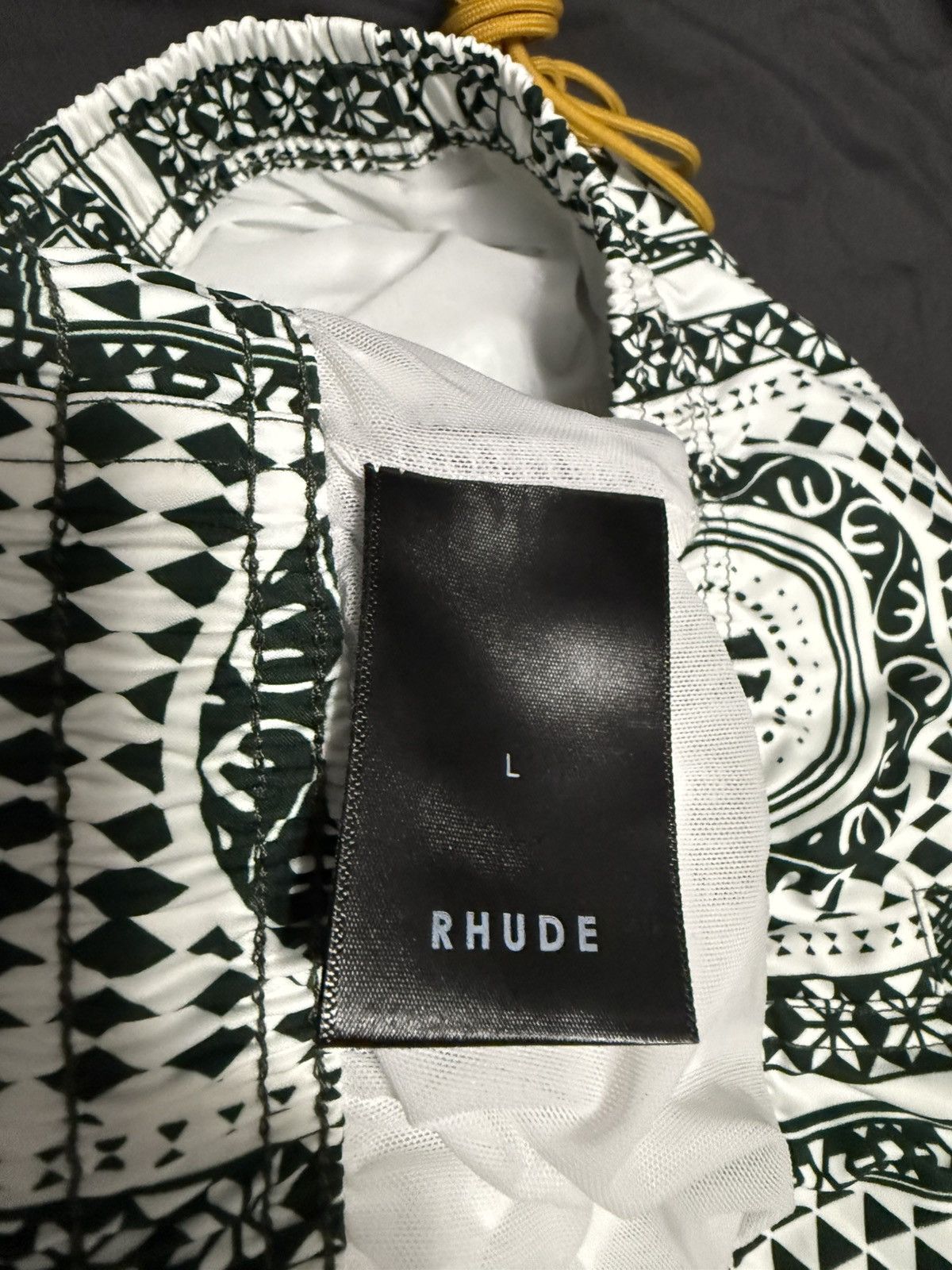 Rhude Rhude Green White Bandana Print Swim Trunk Size US 34 / EU 50 - 5 Thumbnail