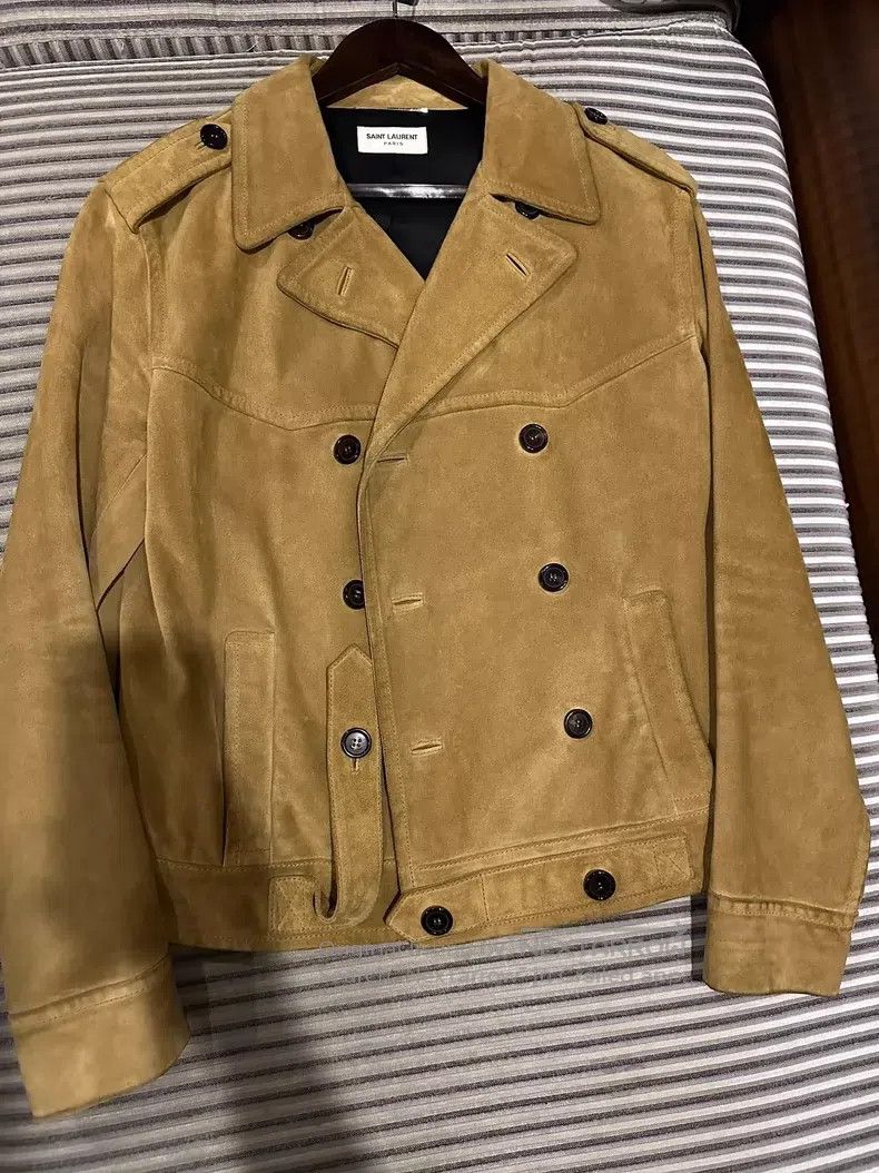 Saint Laurent Paris Saint Laurent Paris Distressed suede leather jacket Size US S / EU 44-46 / 1 - 4 Thumbnail