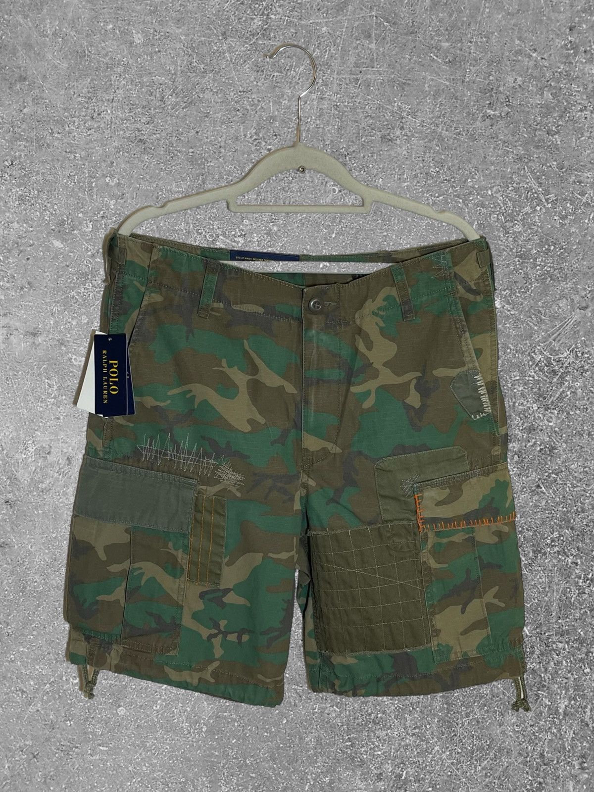 パンツ Polo Ralph Lauren Camo Patchwork Shorts Vintage Ralph Lauren Camouflage Patchwork Shorts Embroidery