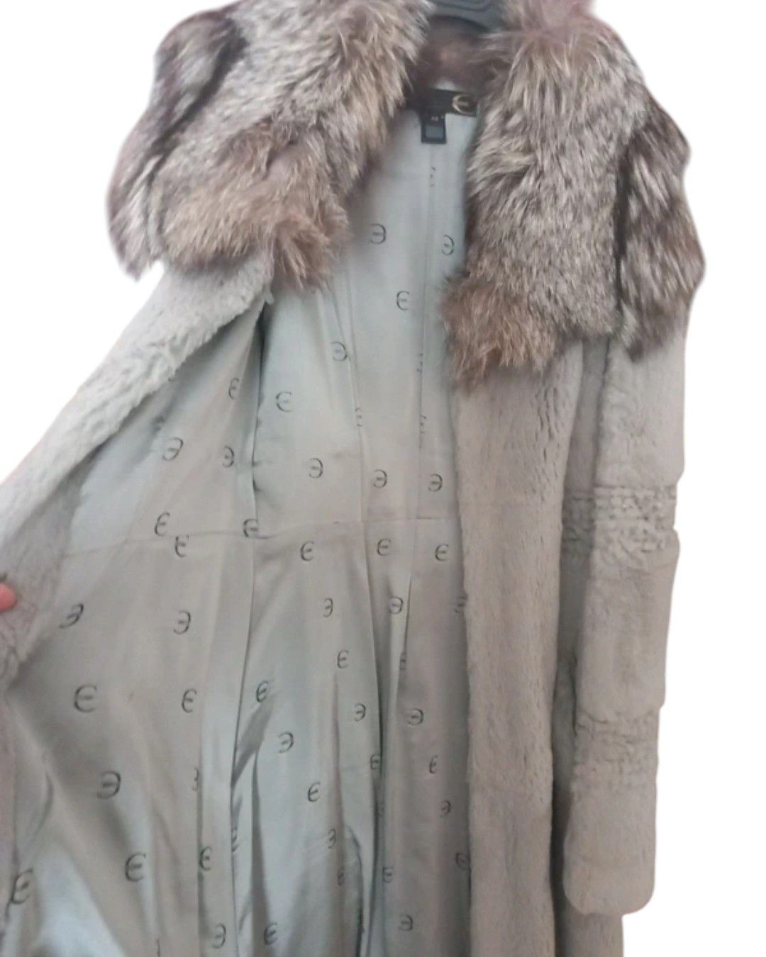 Roberto Cavalli REX RABBIT FUR COAT WITH FOX FUR COLLAR Size M / US 6-8 / IT 42-44 - 3 Thumbnail