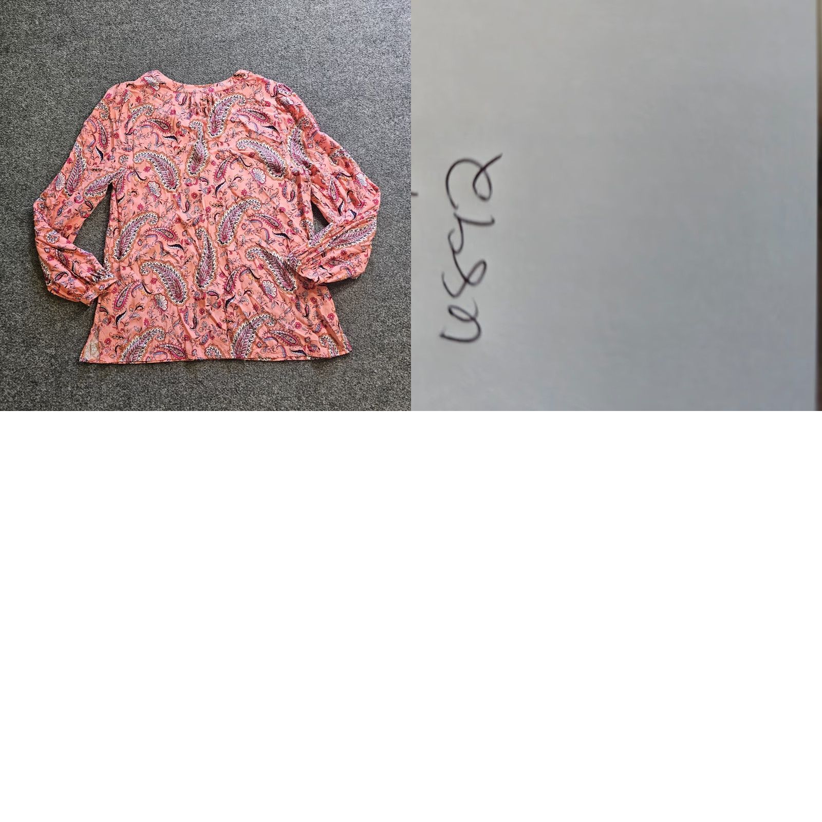 Talbots Talbots Pink Paisley V Neck Long Sleeve Blouse Womens Medium Casual Career Shirt Size M / US 6-8 / IT 42-44 - 8 Thumbnail