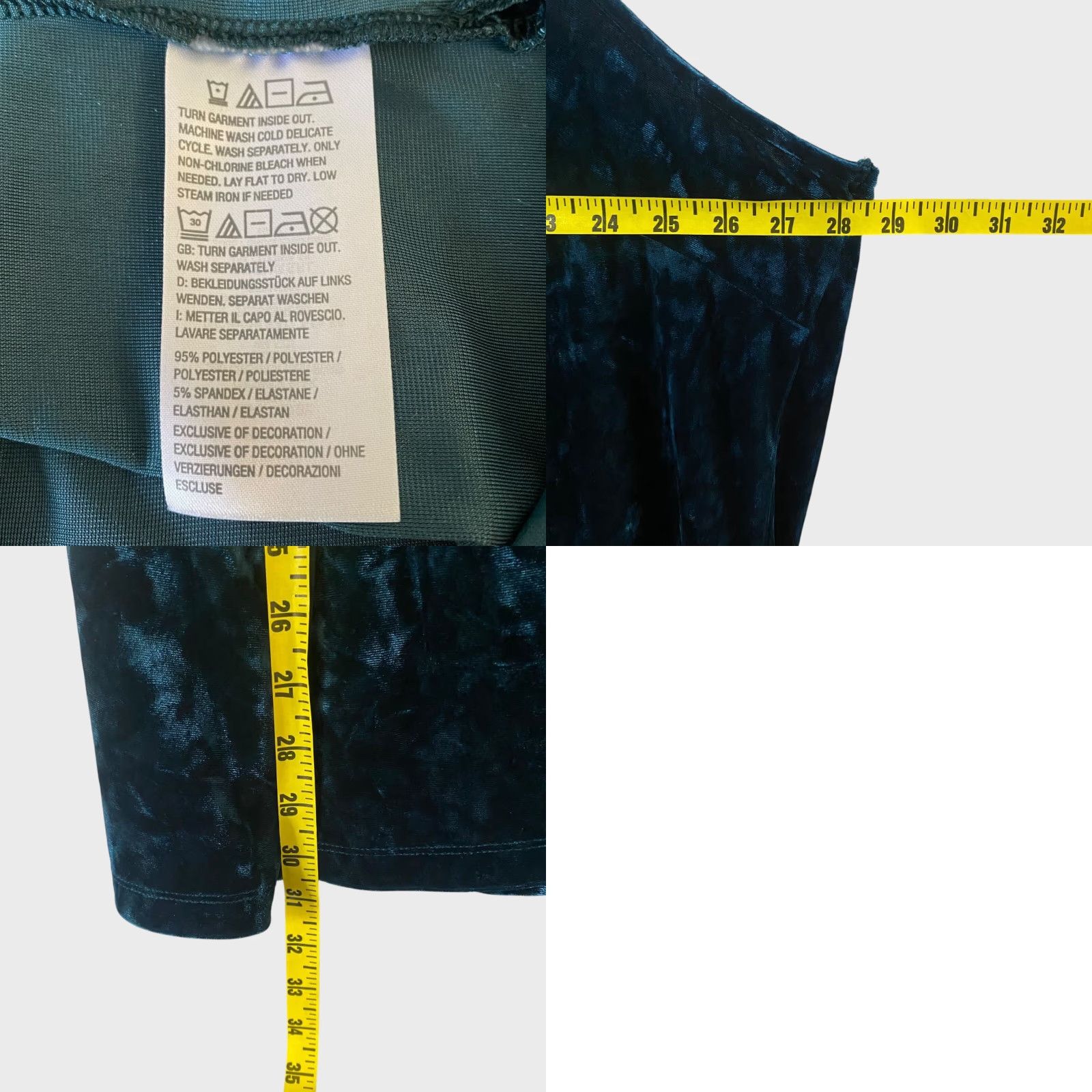 Velvet VINTAGE Belle Boho Kim Gravel Crushed Velvet Lace Trim V-Neck Tank Top Women's 4X Blue Size XXL / US 16-18 / IT 52-54 - 8 Thumbnail