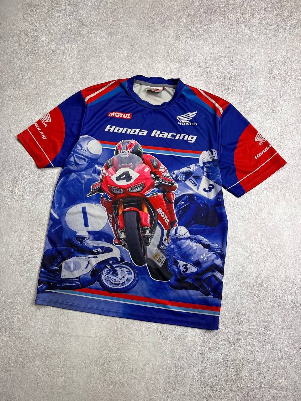 Honda × Vintage Vintage Honda Racing Motorcycle Allowerprint T-shirt L Size US L / EU 52-54 / 3 - 2 Thumbnail