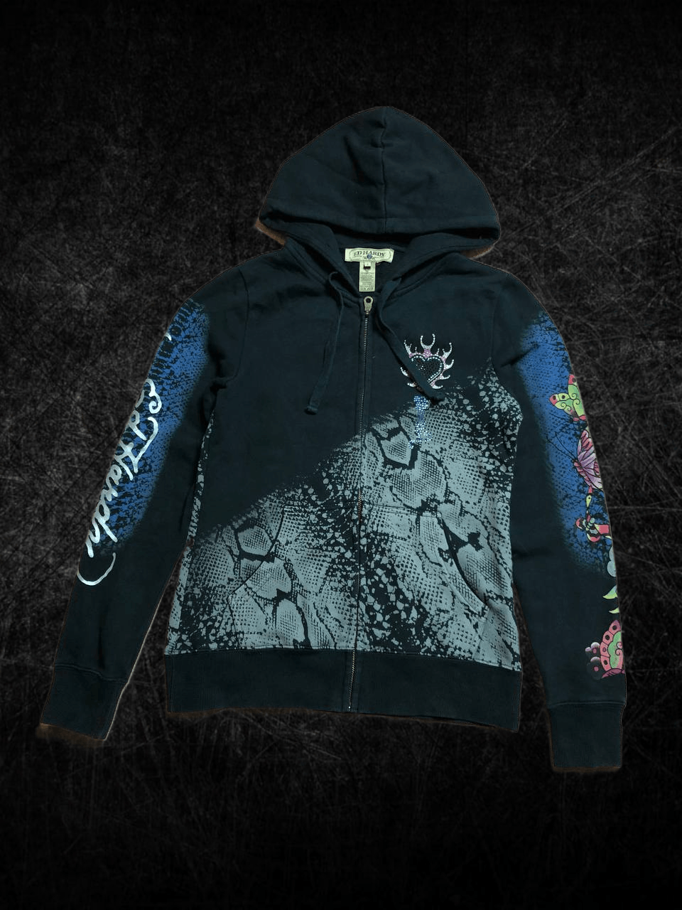Ed Hardy Ed Hardy Hoodie Jumper Printed Black Pullover Size S / US 4 / IT 40 - 1 Thumbnail
