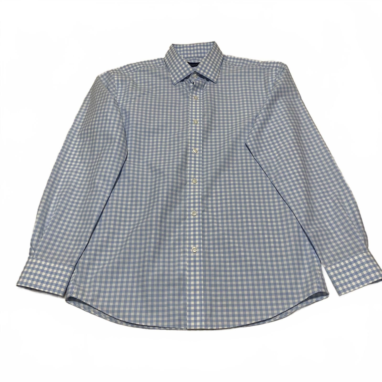 Proper Cloth Proper Cloth Men's Small Light Blue Check Dress Shirt Size US S / EU 44-46 / 1 - 1 Thumbnail
